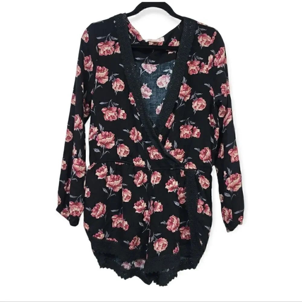 Band of gypsies long sleeve romper, large